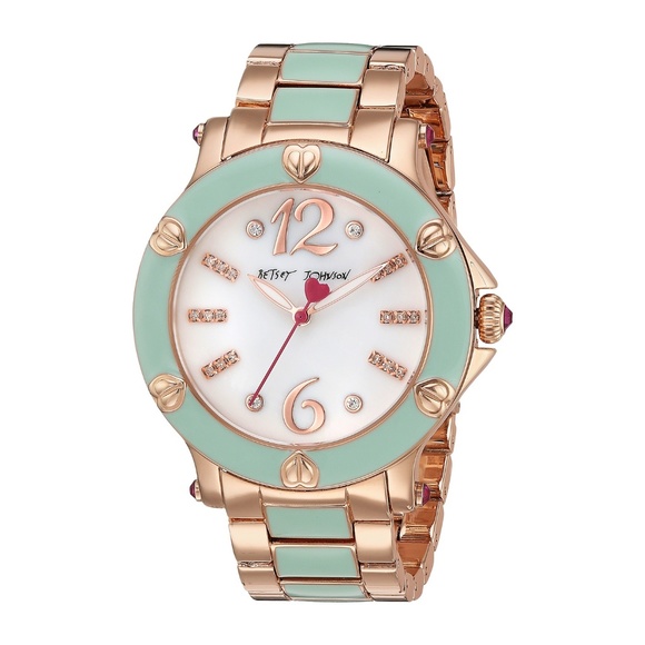 Betsey Johnson Accessories - Betsey Johnson Rose Gold & Mint Green Enamel Watch